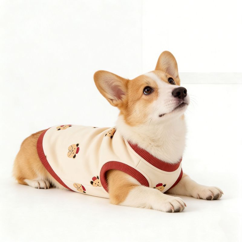 Quần áo cho chó cưng Siêu dễ thương In hình gấu Apple thân thiện với da Áo Vest thoải mái cỡ vừa Chó Corgi Shiba Inu Chiến đấu Pháp