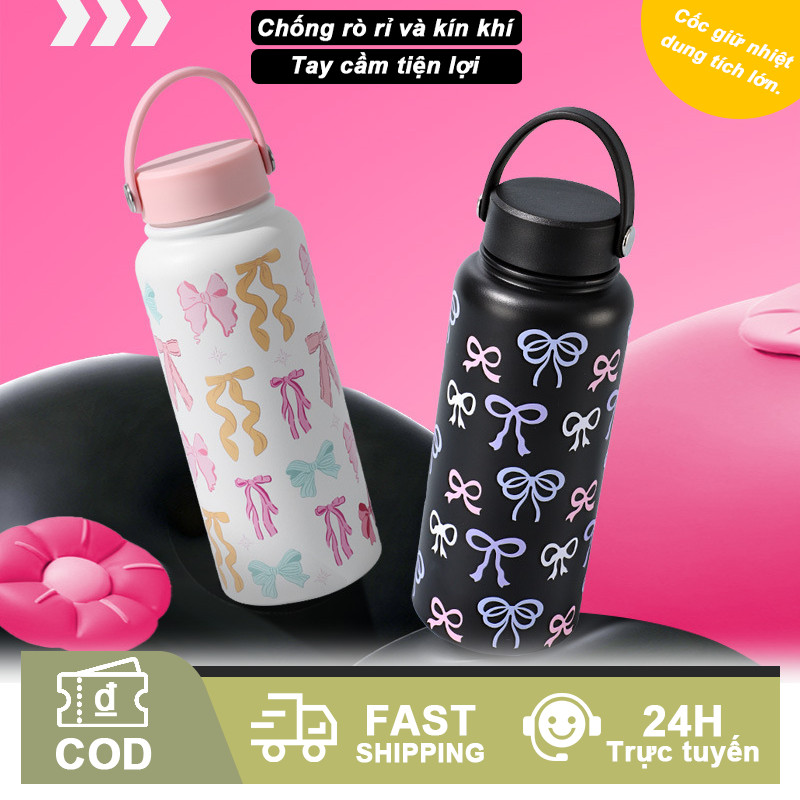 Ly giữ nhiệt Khắc tên Chính hãng 1000ml Giữ nhiệt đựng nước văn phòng trường học du lịch cá nhân