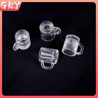 GKY 4 Chiếc 1 / 12 Nhà Búp Bê Thu Nhỏ Bộ Đồ Ăn Nhà Bếp Nhựa Bia Cốc Thủy Tinh GKY