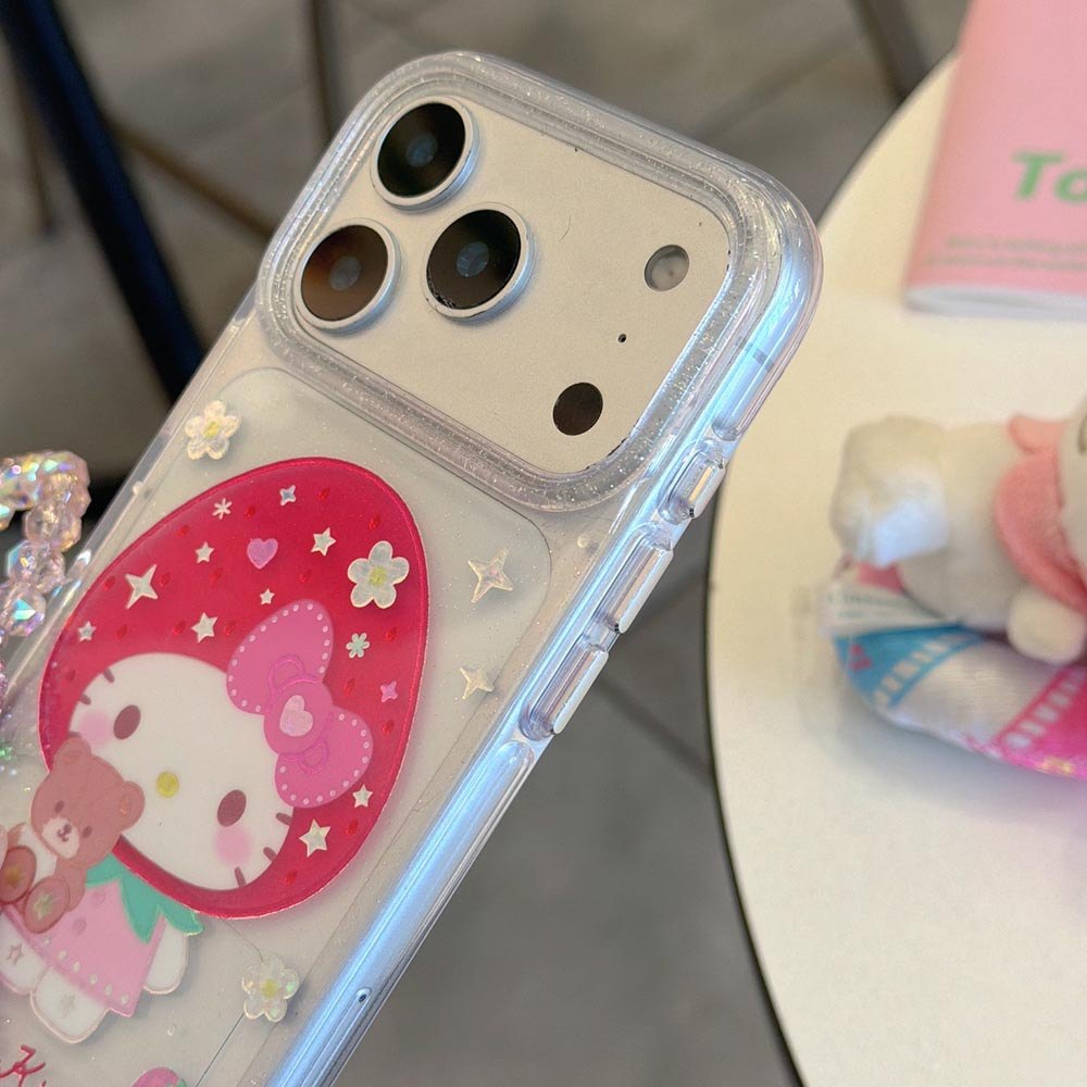 Ốp Lưng Cứng Trong Suốt Tương Thích Với iPhone 13 14 14Pro 14ProMax 15 15Pro 15ProMax 16 16Pro 16ProMax 17 17Pro 17ProMax Ốp Họa Tiết Dâu Gấu Nhỏ