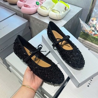 Bệt Vải Nhũ Vay Cá Nơ Hàng Nhập QC Fullbox / Mieo Shoes B879 B880