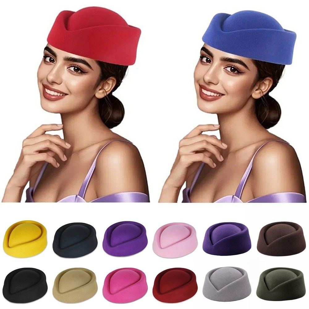 Mũ YOLOGO Top, Mũ tiếp viên lõm cổ điển kiểu Anh, Mũ nồi nỉ trang trọng chắc chắn cho bữa tiệc
