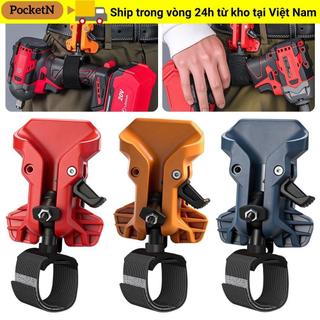 Dụng cụ điện POCKETN Treo thắt lưng, Kẹp đai giữ máy khoan tự khóa phát hành nhanh, Giá đỡ dụng cụ móc nhanh có độ cứng cao tiện lợi Công việc thợ điện