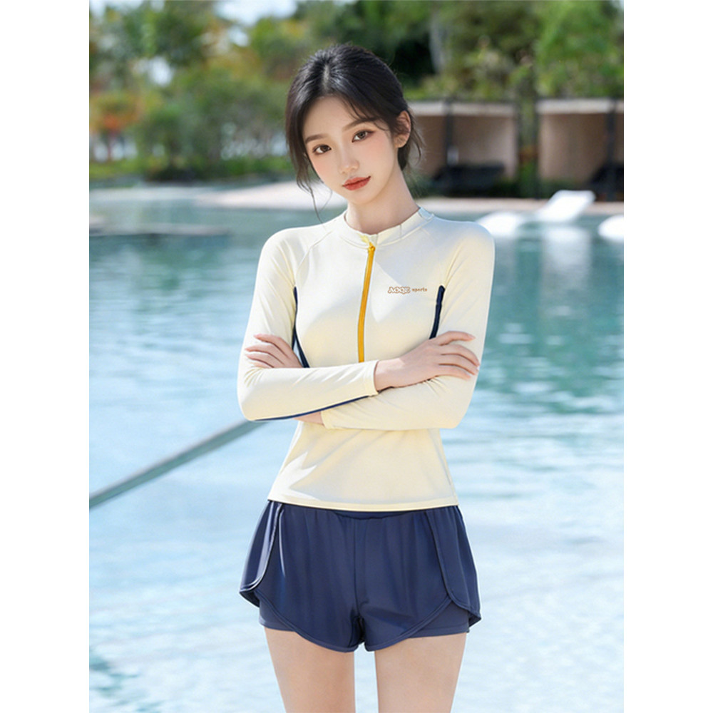 Đồ bơi nữ dài tay phong cách mới, phù hợp cho spa và bơi lội mùa nóng