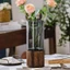 Bình Hoa Thủy Tinh Đế Gỗ Cao Cấp Phong Cách Ins Miệng Rộng 10cm Bình Cắm Hoa Trong Suốt Decor Nhà Cửa Sang Trọng [Nhiều Vân Hoa Văn]