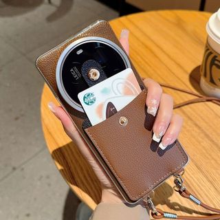 Thích hợp cho Xiaomi 17Ultra Phiên bản Leica Vỏ điện thoại 14u Mạ điện cao cấp 17u Giá đỡ thẻ đeo chéo nữ 15u