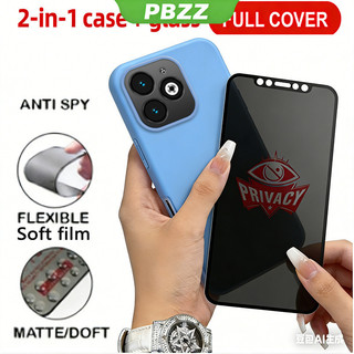 Thạch Màu 2 Trong 1 Gốm Sứ Kính Cường Lực Chống Riêng Tư + Ốp Lưng Cho infinix smart 8 tecno Spark go 2024 hot 40i Spark 20 20c 5g 2023 Vỏ Điện Thoại Thiết Kế Thẩm Mỹ CUTE GDMFK03