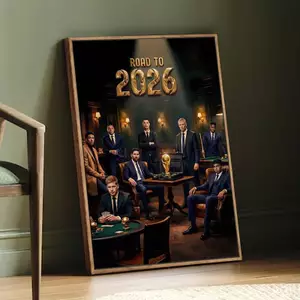 2026 World Cup Huyền Thoại Bóng Đá Chống Thấm Nước In Canvas Không Khung Treo Tường Hình Ảnh Cho Phòng Khách Sofa Nền