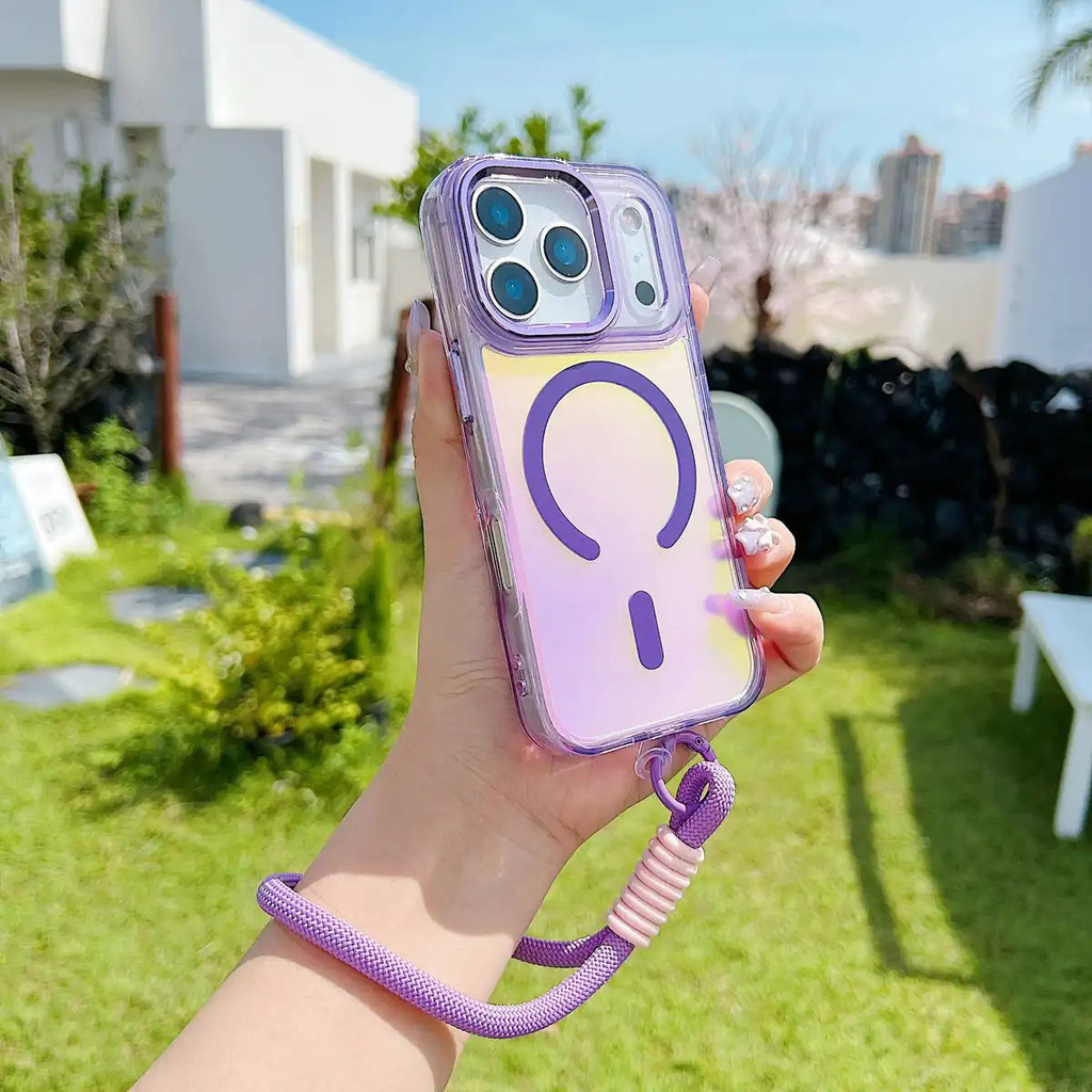 Ốp Lưng Đổi Màu Cho iPhone 16 Pro Max / 14 / 13 11 Pro Max Chống Bụi Chống Sốc Thời Trang Có Dây Buộc