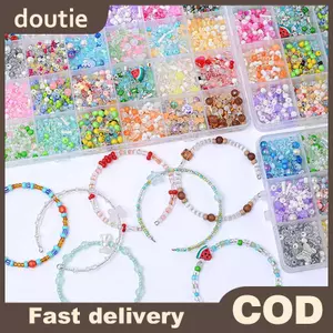 Doutie 12/24 màu hạt thủy tinh bộ hạt rời, DIY handmade vòng tay đính hạt