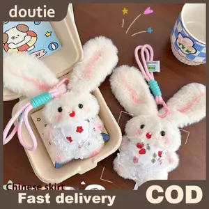 Doutie Hoạt Hình Dễ Thương Tai Dài Thỏ Squeak Sang Trọng Búp Bê Đồ Chơi Nhồi Bông Móc Khóa Mặt Dây Chuyền Nữ Tính Móc Khóa Túi Treo Đồ Trang Trí Quà Tặng VN