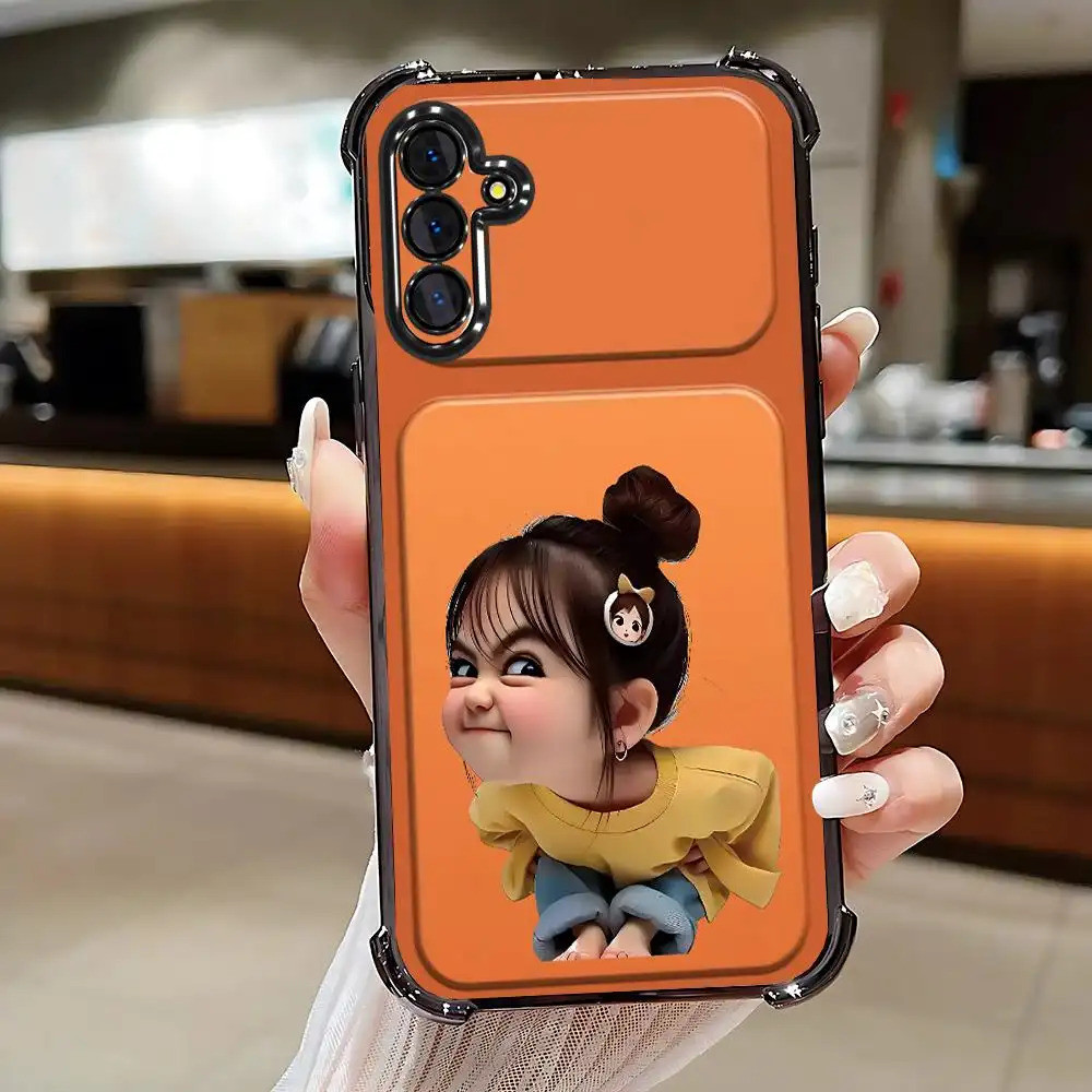 Ốp điện thoại di động tương thích với [Galaxy A15 5g], có thiết kế bé gái dễ thương, chất liệu TPU trong suốt đơn giản mới, giá cả phải chăng, chống rơi, chống trượt, fi