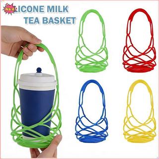Túi tote silicon có thể giặt được N & X Túi đựng nước có thể tái sử dụng Túi tote cốc Thảm uống cà phê Trà sữa Túi đựng trà Giỏ lưới cho người tổ chức dã ngoại.