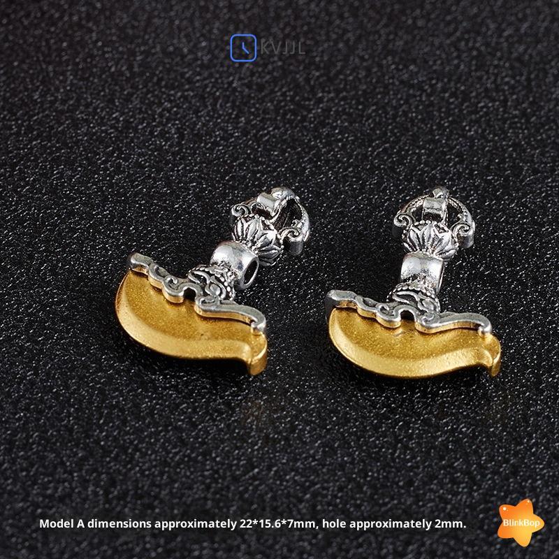 Mặt dây chuyền 2 chiếc 20x7.3mm vàng mờ & cổ mạ bạc, phù hợp DIY trang sức