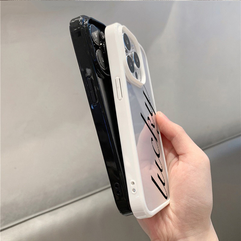 Ốp Lưng Cho iPhone 16 15 17 Pro Max 11 13 14 12 Pro Cho iPhone 16e 7 8 Plus XS Max X XR SE2022 Lucky Script Trong Suốt Mềm Chống Sốc