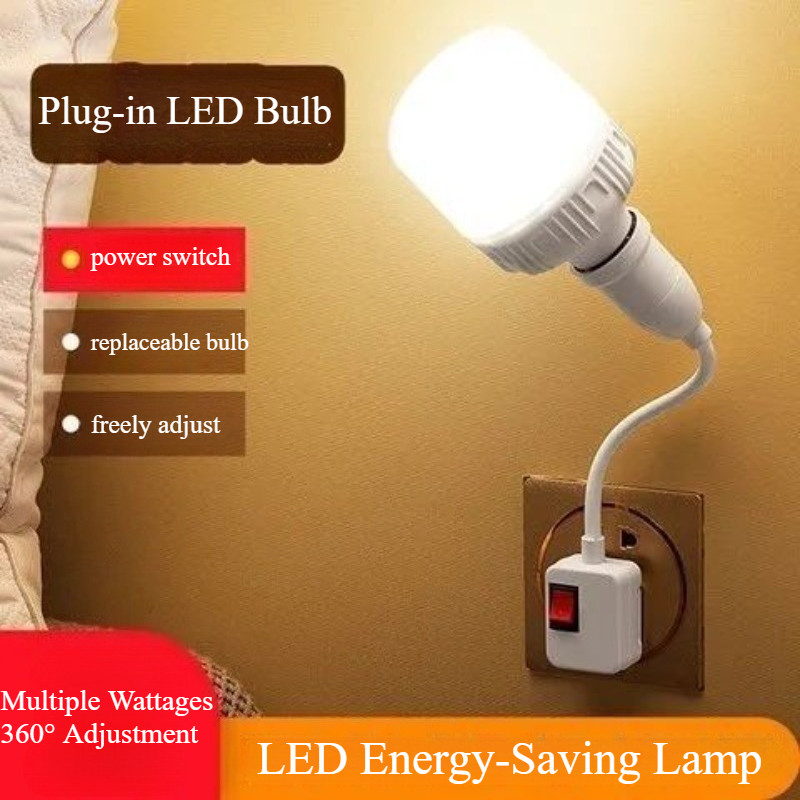 Bóng đèn LED siêu sáng, tiết kiệm năng lượng, đèn tường nhỏ cho phòng ngủ, kèm công tắc, ổ cắm Edison