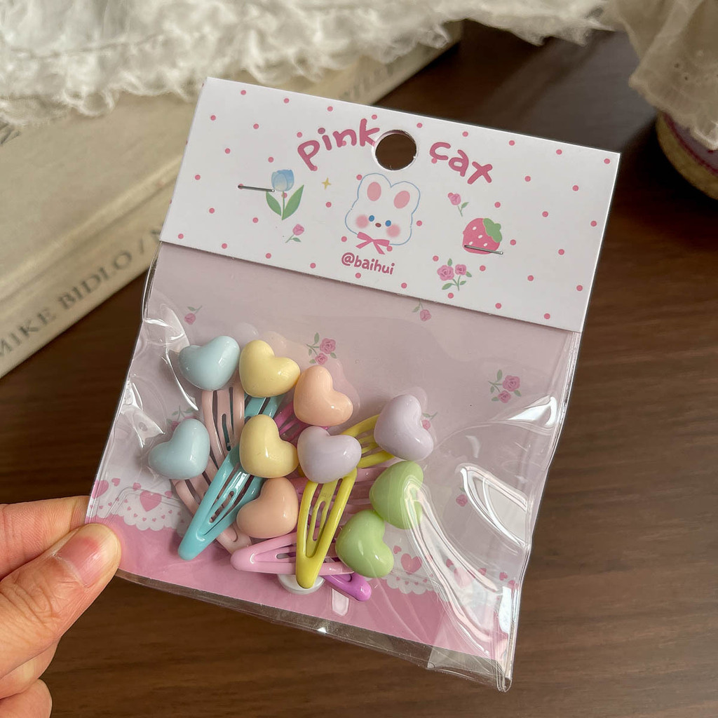 Bộ kẹp tóc hình hoa nhiều màu sắc Love BB dành cho bé gái