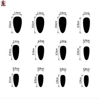 24 chiếc bấm móng giả hạnh nhân da báo in viền, nhân tạo cho DIY trang trí