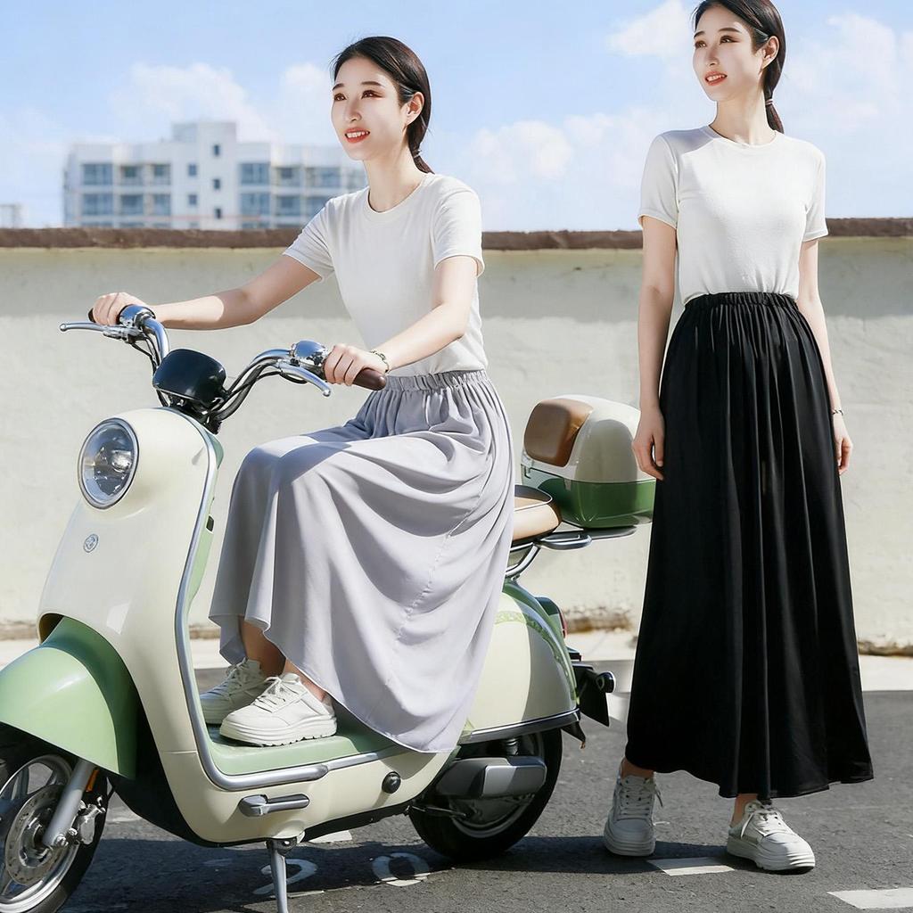 Váy chống nắng UPF 50+ dành cho nữ tay đua xe tay ga, thoáng khí và chống trượt với khóa lưng