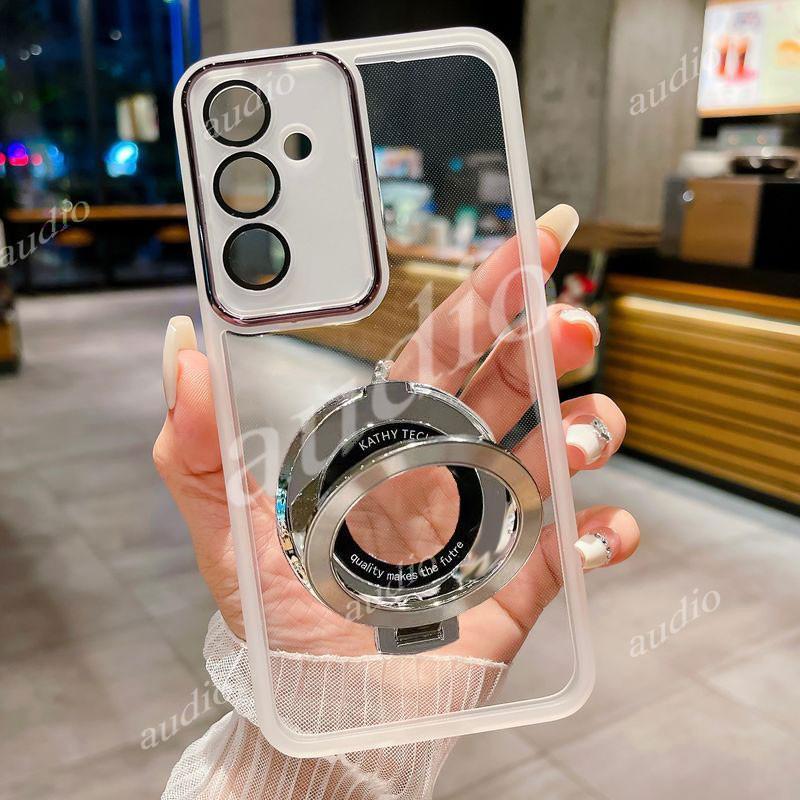 Ốp điện thoại giá đỡ từ tính họa tiết CD Samsung A57 5G cho Samsung Galaxy A57 A37 A27 A17 A07 SamsungA57 SamsungA37 5G 4G Full Camera Bảo Vệ Phim Trong Suốt Có Giá Đỡ