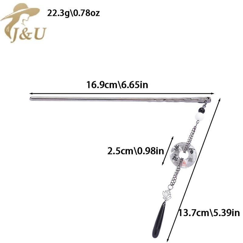 JU Kẹp tóc vintage bướm hoa phong cách Trung Hoa, phụ kiện Hanfu nữ tính