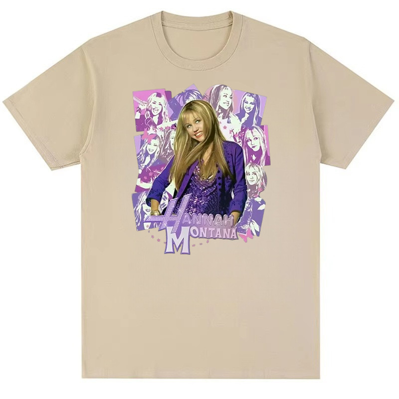 Áo thun nam nữ thiết kế logo Hannah Montana retro thời thượng 2026
