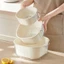 Combo bộ rổ kèm thau 6 món nhựa PP rửa rau củ quả thoát nước nhanh chóng giúp thực phẩm nhanh khô