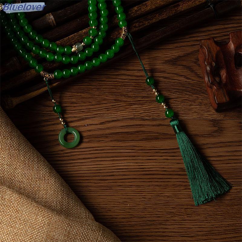 Choker phong cách dân tộc Trung Hoa với đá tự nhiên và hạt đính - Trang sức retro mới lạ