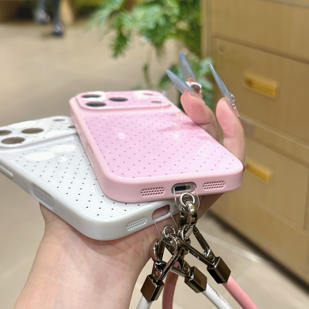 Ốp điện thoại chấm bi màu kẹo cho iPhone 17 Pro Max 17 Air 16 Plus 15 14 13 Vỏ điện thoại chống rơi