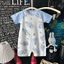 Bé Trai Bé Gái Mùa Hè Mỏng Jumpsuit Tay Ngắn Điều Hòa Không Khí Phù Hợp Với Bộ Đồ Ngủ Size 59-90 ZXWY