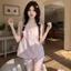 Bộ Đồ Ngủ Pyjama PychoU, Dây Đeo Spaghetti Bộ Đồ Ngủ Nơ Ngọt Ngào, Dễ Thương Rời Phù Hợp Với Không Tay Hai Miếng Pyjama Homewear