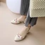 VNMZGG34-39 Kích Thước Lớn Khóa Phẳng Nơ Trang Trí Rỗng Mũi Nhọn Phù Dâu Đầm Mary Jane Cổ Tích Dép