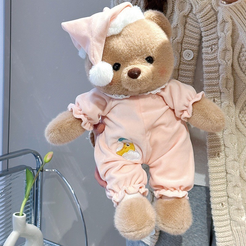 Gấu Bông Teddy Mặc Đồ Ngủ Dễ Thương, Chất Liệu Vải Lông Mềm Mại, Làm Gấu Ôm Ngủ, Quà Tặng Sinh Nhật Cho Bé, Bạn Gái