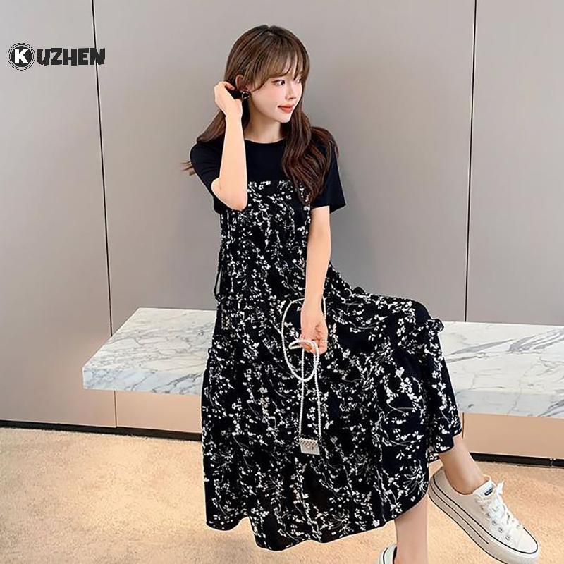Váy KUZHEN voan hoa boho, phù hợp mùa hè và hàng ngày