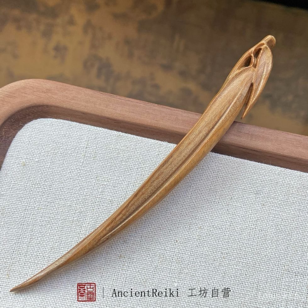 Kẹp tóc gỗ đàn hương cổ điển, phù hợp trang phục truyền thống, handmade