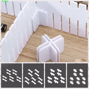 PYXIS 10 CÁI Kẹp cố định khóa chéo, Khóa mở rộng phân vùng bằng nhựa loại chữ thập / ba chiều, Kẹp cố định ngăn kéo Phụ kiện phân vùng ngăn kéo màu trắng Tất
