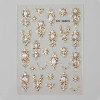 PURECOTTON0 5D Đề Can Nghệ Thuật Móng Tay, Phong Cách Baroque, Scepter, Vòng Cổ Vương Miện, Giả Đá Quý, Phụ Kiện Trang Sức Retro