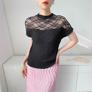 Miyake Áo Top Xếp Ly Cho Nữ, Thiết Kế Thoáng Mát Phù Hợp Mặc Hàng Ngày