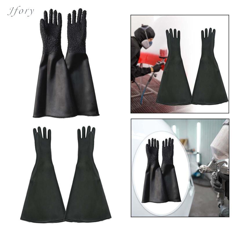 Jfory Găng Tay Phun Cát Găng Tay Phun Cát Găng Tay Cao Su Bền Cao Cấp Cho Phun Cát Bảo Vệ An Toàn Làm Việc Sandblast Tủ
