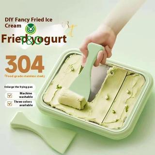 [T & O-t] Máy làm kem cuộn gia dụng Bánh Pudding sữa chua tự chế dành cho trẻ nhỏ bằng thép không gỉ Khuấy Khay đá chiên Máy xào đá [mới]