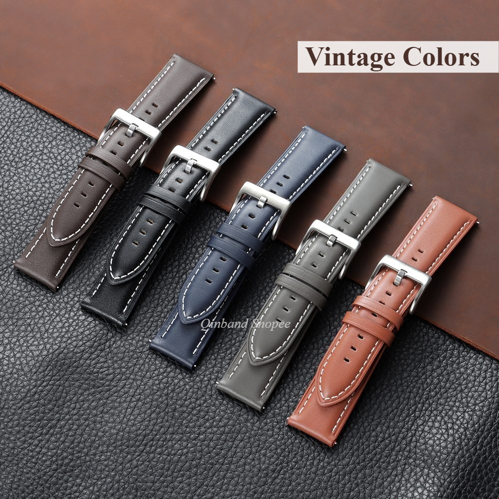 14 / 16 / 18 / 20 / 22mm Dây đeo đồng hồ bằng da thật cổ điển Da bò Dây đeo đồng hồ thông minh phát hành nhanh Vòng đeo tay thay thế cho nam nữ Chống thấm nước