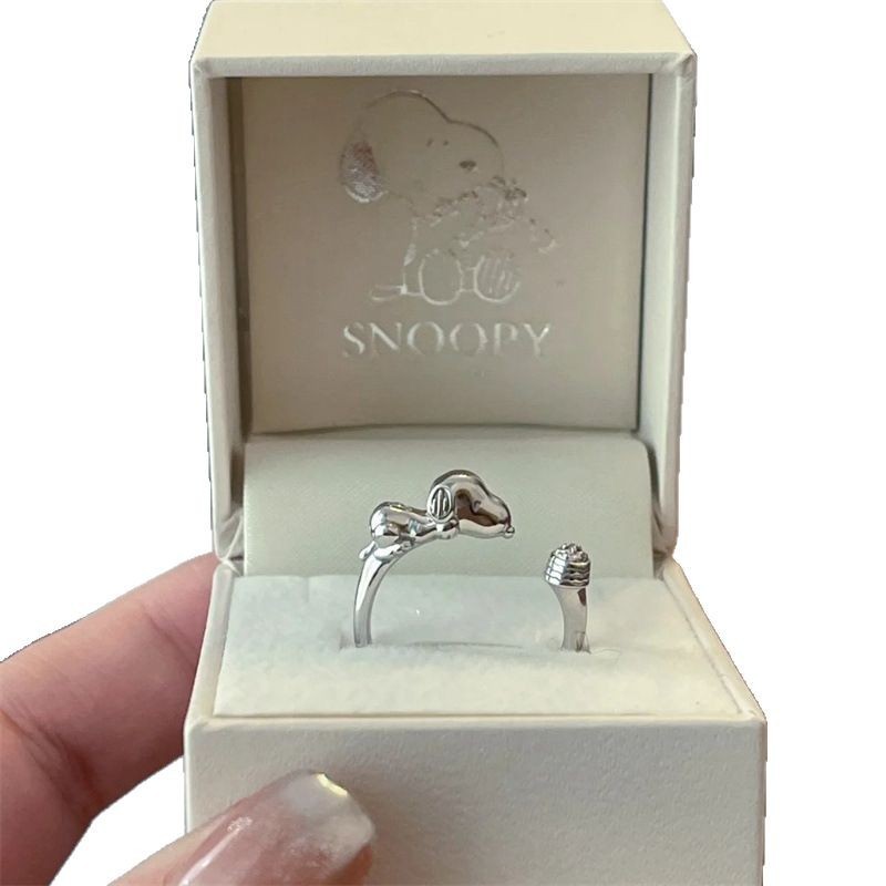 Snoopy snoopy Ring Hoạt Hình Dễ Thương Hàng Hóa Có Thể Điều Chỉnh Mở Nhẫn Quà Tặng Sinh Nhật