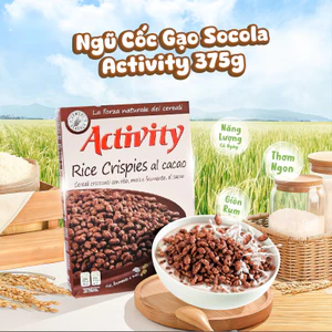 Ngũ Cốc Gạo Socola Rice Activity 375g Hạt Nở Giòn Tan Cung Cấp Năng Lượng Cả Ngày