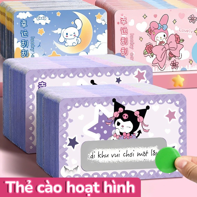 Thẻ cào hoạt hình - Quà tặng 2026 ngọt ngào, combo 120 thẻ dễ thương, trúng thưởng giá trị kèm lời chúc ý nghĩa