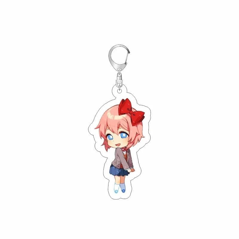Móc khóa acrylic câu lạc bộ văn học Anime Doki Doki, Sayori Natsuki, Yuri Monika, phiên bản Q dễ thương, mặt