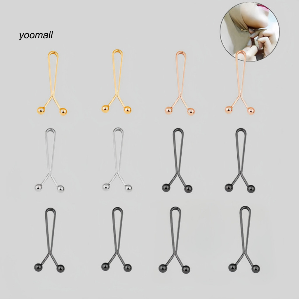 Đai kẹp chữ U kim loại - 12 chiếc | Phù hợp cố định khăn đầu, cổ áo và quần jeans | Dành cho nữ