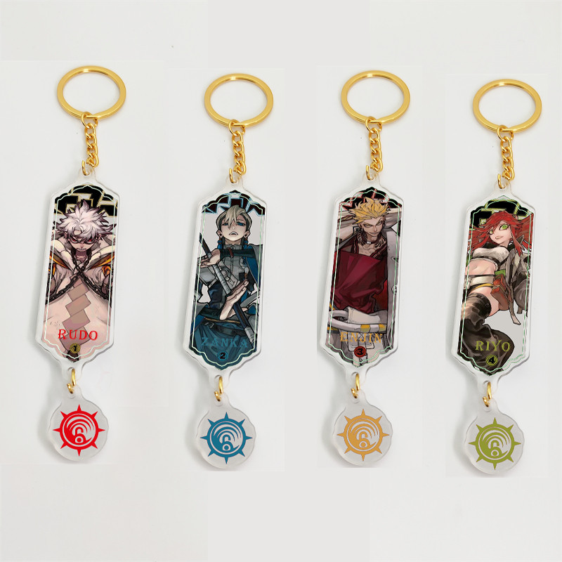 Anime GACHIAKUTA Acrylic Cute Character Keychain Rudo Enjin Zanka Backpack Pendant Decoration Fan Collection Gift