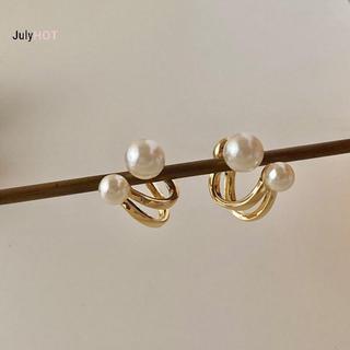 JULYHOT Pháp Ánh Sáng Sang Trọng Hoa Hồng Ngọc Trai Bông Tai Dành Cho Nữ Hàn Quốc Zircon Tinh Tế Bông Tai Dự Tiệc Trang Sức Giáng Sinh Quà Tặng Massivedeals