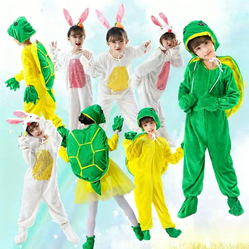 💕 HÀNG CÓ SẴN – Đầm Trang Phục Trẻ Em 3‑12 tuổi – Rùa Thỏ + Hoạt Hình Động Vật, Thích Hợp Halloween, Giáng Sinh & Ngày Trẻ Em 🎃🎉