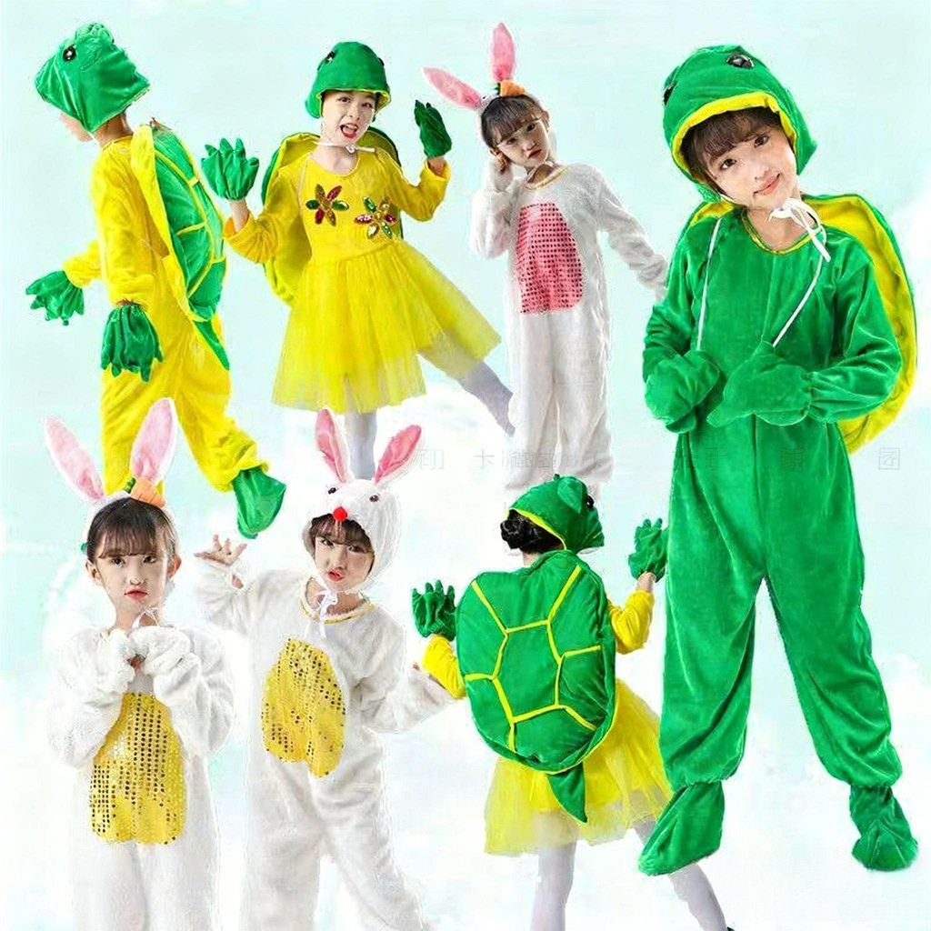💕 HÀNG CÓ SẴN – Đầm Trang Phục Trẻ Em 3‑12 tuổi – Rùa Thỏ + Hoạt Hình Động Vật, Thích Hợp Halloween, Giáng Sinh & Ngày Trẻ Em 🎃🎉